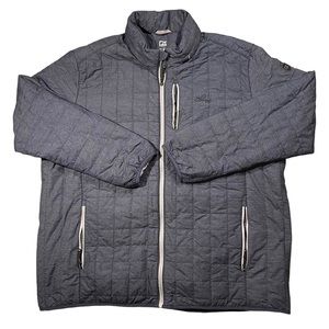 Cutter & Buck Men’s Blue Gray Full Zip Wind Golf Puffer Jacket Sz 3XT 3XL Tall